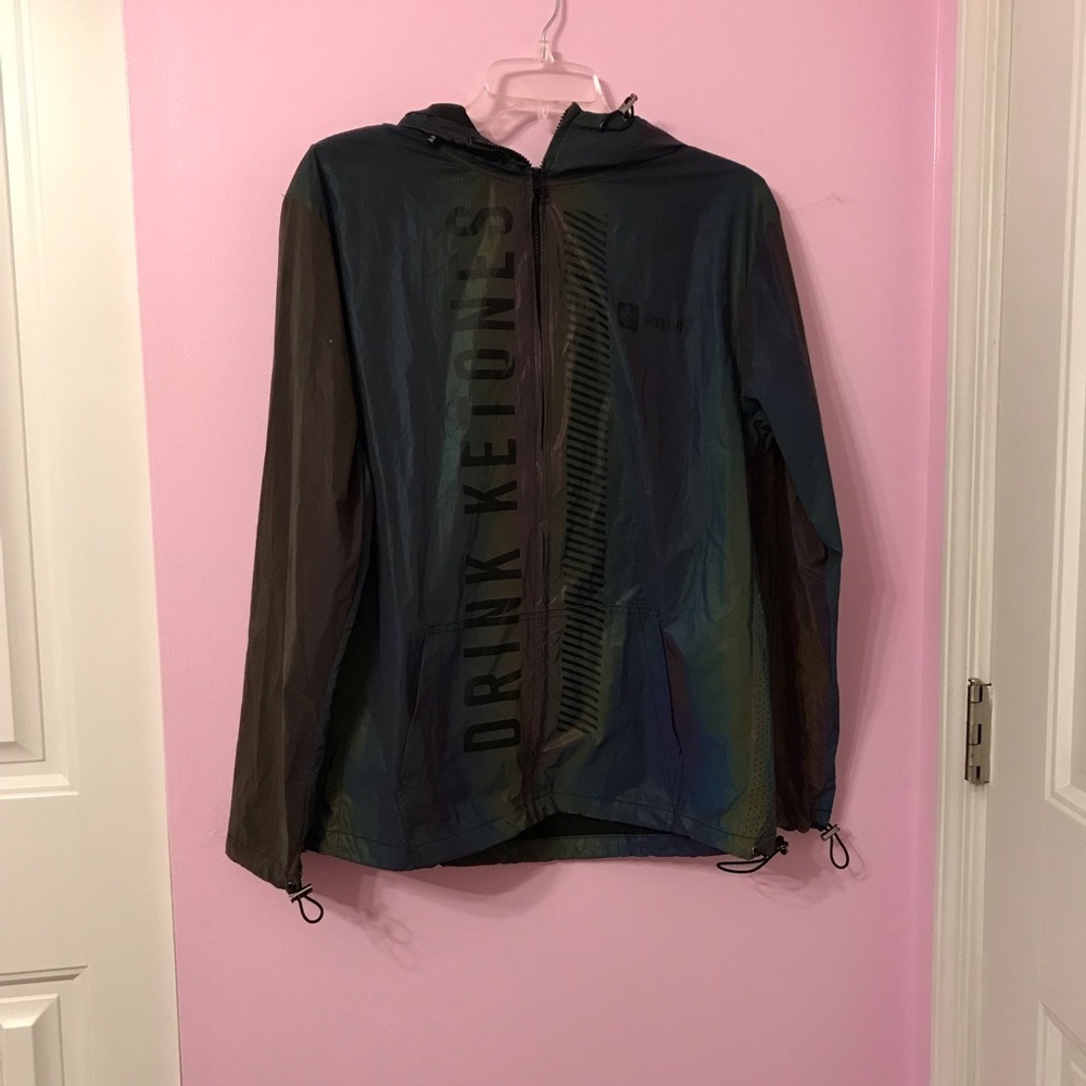 PRUVIT drink ketones iridescent reflective Lightweight Jacket size medium